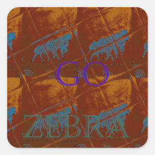 Adesivo Quadrado Savannah Safari deixa Zebra Hakuna Matata mais