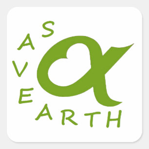 Adesivo Quadrado save earth planète