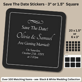 Adesivo Quadrado Save The Date - Black & White with Infinity Scroll