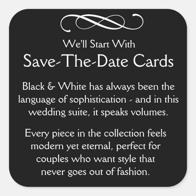 Adesivo Quadrado Save the Date Cards (Frente)