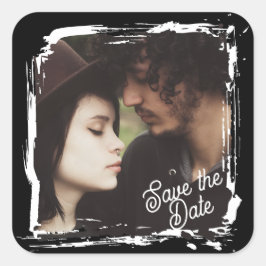 Adesivo Quadrado Save the Date | Unique Photo Template Wedding