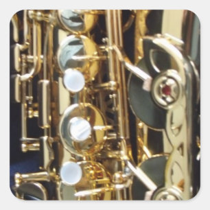 Adesivo Quadrado Saxofone