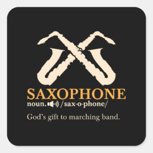 Adesivo Quadrado Saxofone - Definição Saxofônica
