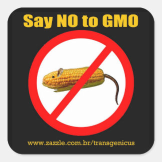 Adesivo Quadrado Say NO GMO Stiker 3"x3"