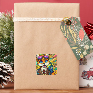 Adesivo Quadrado SBD6 Ah-Ha Fox