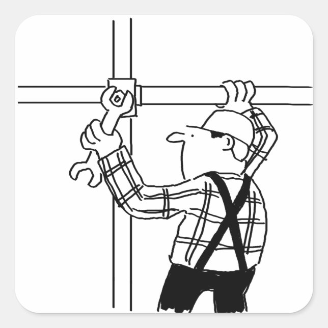 Adesivo Quadrado Scaffolder com Scaffolding (Frente)