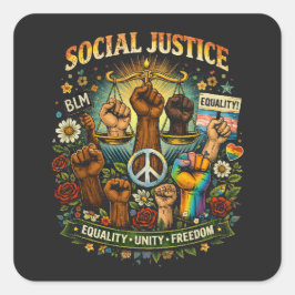 Adesivo Quadrado Scales of Justice