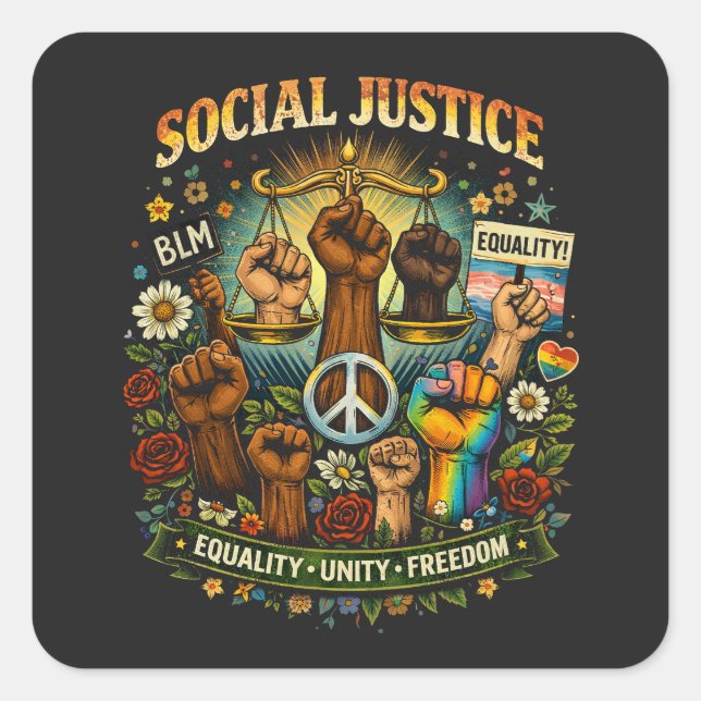 Adesivo Quadrado Scales of Justice (Frente)