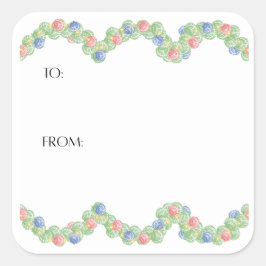 Adesivo Quadrado Scallop Shell Gift Sticker