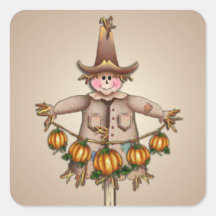 SCARECROW & PUMPKIN GARLAND de SHARON SHARPE
