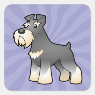 Adesivo Quadrado Schnauzer gigante/padrão/diminuto dos desenhos
