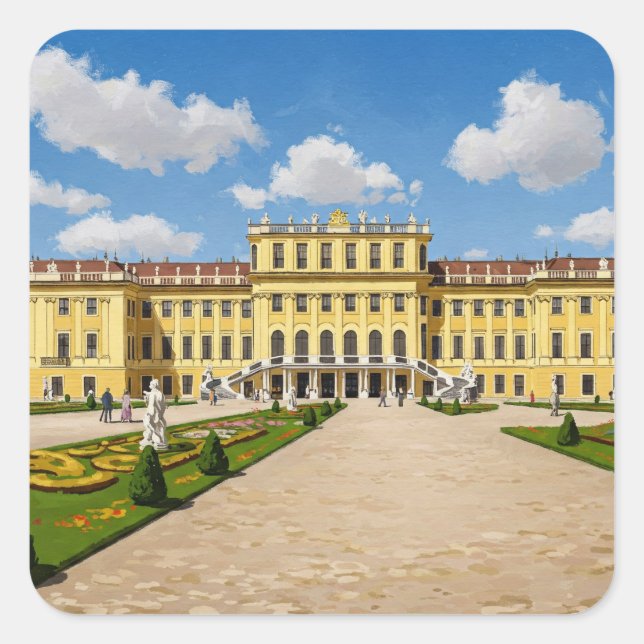 Adesivo Quadrado Schönbrunn Palace Viena Áustria Viagem (Frente)