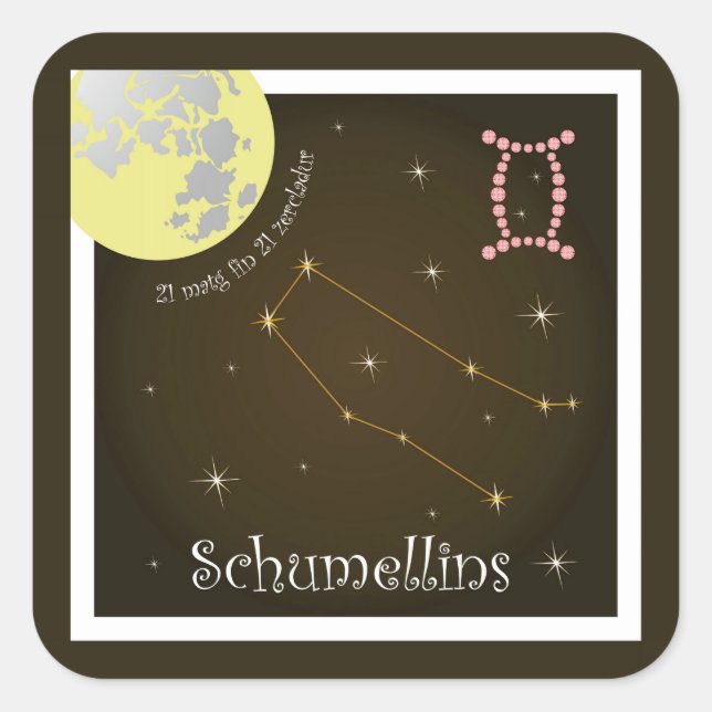 Adesivo Quadrado Schumellins de 21 21 autocolantes matg fin (Frente)