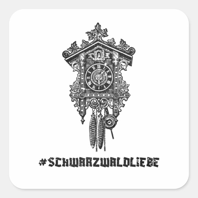 Adesivo Quadrado Schwarzwaldliebe Schwäbisch Heimat Kuckucksuhr (Frente)