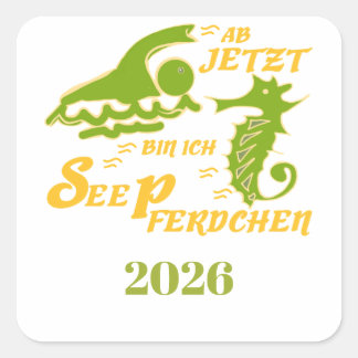 Adesivo Quadrado Schwimmabzeichen schwimmen Seepferdchen