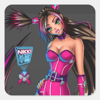Adesivo Quadrado Sci Fi Anime Girl Nikki