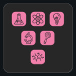 Adesivo Quadrado Science Elements Items<br><div class="desc">Cool Science Design featuring several science related elements. A perfect match for every scientist,  science student,  science teacher and science lover.</div>