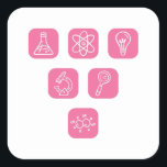 Adesivo Quadrado Science Elements Items<br><div class="desc">Cool Science Design featuring several science related elements. A perfect match for every scientist,  science student,  science teacher and science lover.</div>