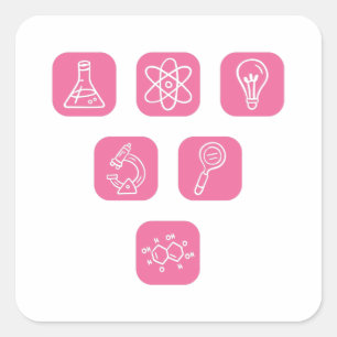 Adesivo Quadrado Science Elements Items