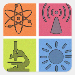 Adesivo Quadrado Science Sticker