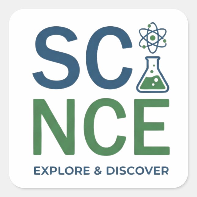 Adesivo Quadrado Science Teacher Typography Design (Frente)