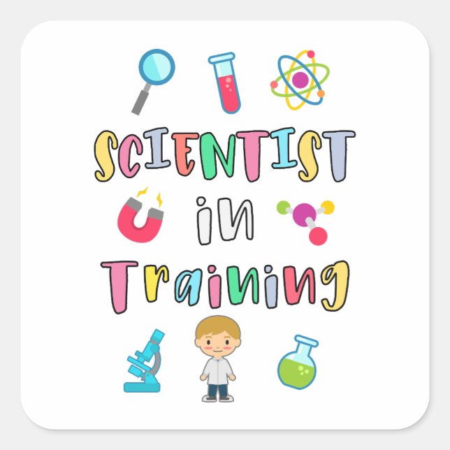Adesivo Quadrado Scientist in Training for Young Scientists (Frente)