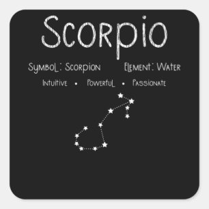 Adesivo Quadrado Scorpio Horoscope Astrologia - Sinal de Estrela An