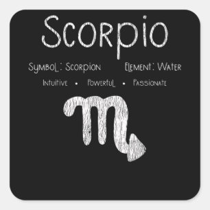 Adesivo Quadrado Scorpio Horoscope Astrologia - Sinal de Estrela An
