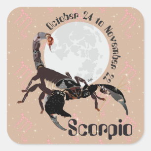 Adesivo Quadrado Scorpio October 24 to de novembros de 22
