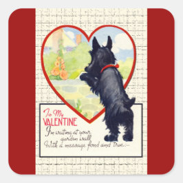 Adesivo Quadrado Scottie dog Valentine Scottish Terrier
