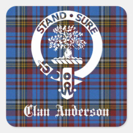 Adesivo Quadrado Scottish Clan Anderson Crest & Tartan