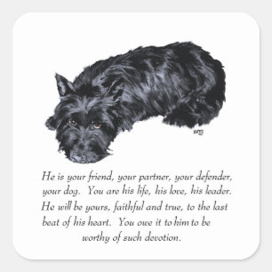 Adesivo Quadrado Scottish Terrier Keepsakes - MALE