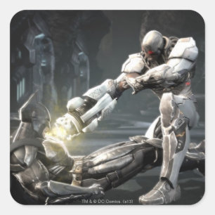 Adesivo Quadrado Screenshot: Batman contra o Cyborg