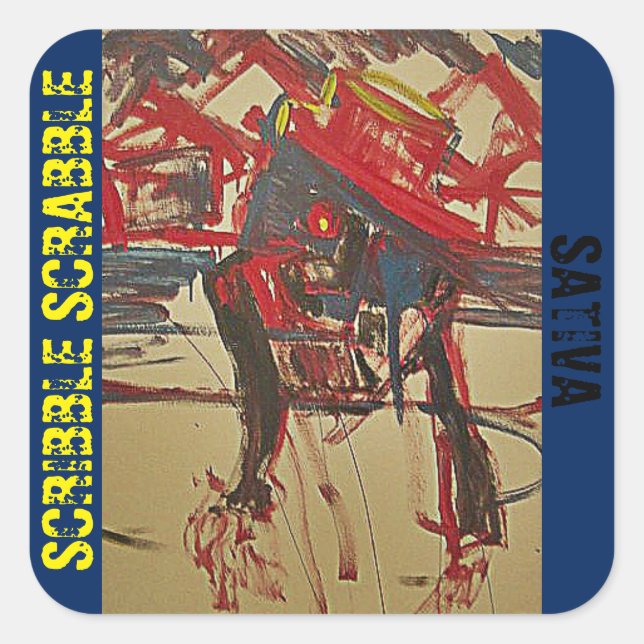 ADESIVO QUADRADO SCRIBBLE SATIVA (Frente)