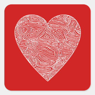 Adesivo Quadrado Scribbleprint Heart Sticker