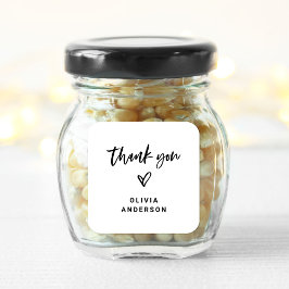 Adesivo Quadrado Script e Coração Casual | Branding Obrigado