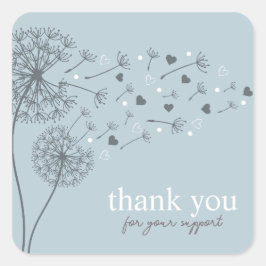 Adesivo Quadrado Script Moderno Azul Agradece a sua empresa