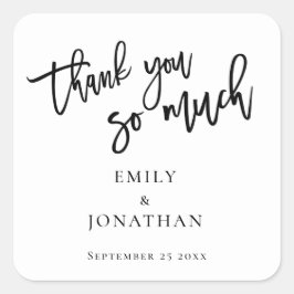 Adesivo Quadrado Script Muito Obrigado A Tantos Nomes De Newlyweds