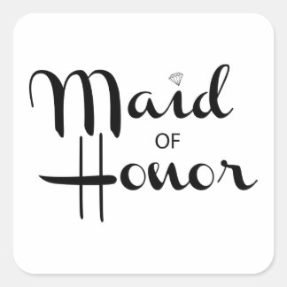 Adesivo Quadrado Script Retroativo da madrinha de casamento