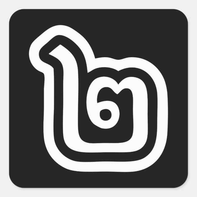 Adesivo Quadrado Script Tailandês Número 2 / Dois / ๒ (Canção) (Frente)