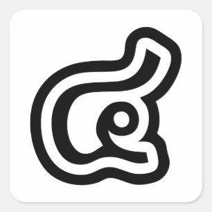 Adesivo Quadrado Script Tailandês Número 4 / Quatro / ๔ (Consulte/S