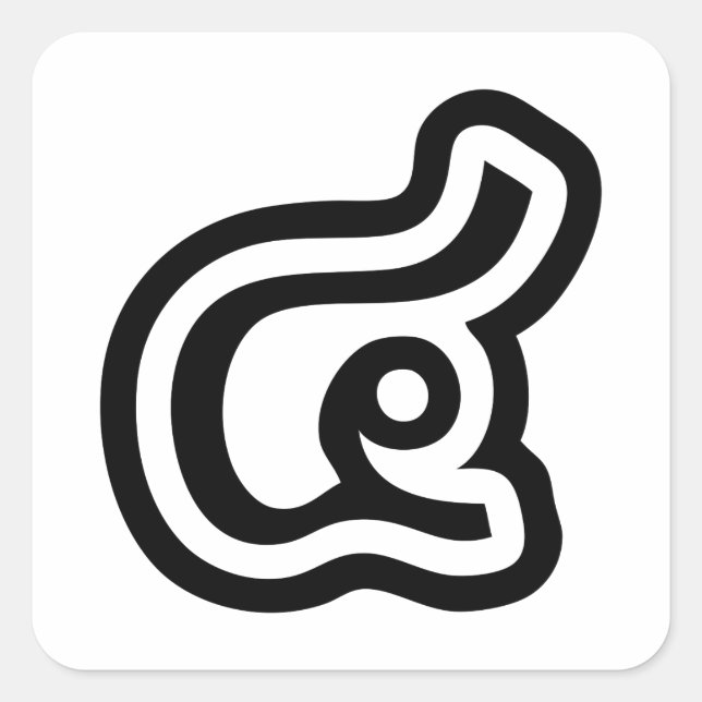 Adesivo Quadrado Script Tailandês Número 4 / Quatro / ๔ (Consulte/S (Frente)