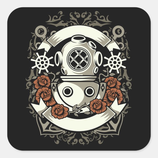 Adesivo Quadrado Scuba Diver (Frente)