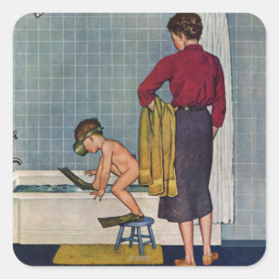 Adesivo Quadrado Scuba na banheira