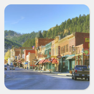 Adesivo Quadrado SD, Deadwood, cidade histórica de mineração de our