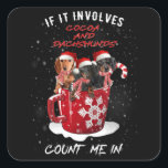 Adesivo Quadrado Se Envolver Cacau E Dachshund Conte-Me Em Xmas<br><div class="desc">Se Envolver Cacau E Dachshund Conte-Me Na Camisa De Natal Para Dachshund Lover Xmas.</div>