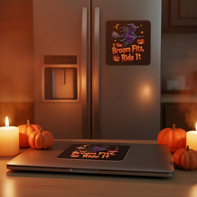 Adesivo Quadrado Se Os Ajustados De Vassoura O Dirigirem No Dia Das (Criador carregado)