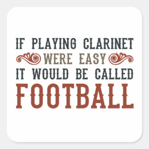 Adesivo Quadrado Se Tocar Clarinet Fácil