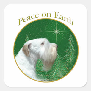 Adesivo Quadrado Sealyham Terrier Peace on Earth