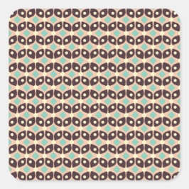 Adesivo Quadrado Seamless geometric pattern in dark brown leaf 
